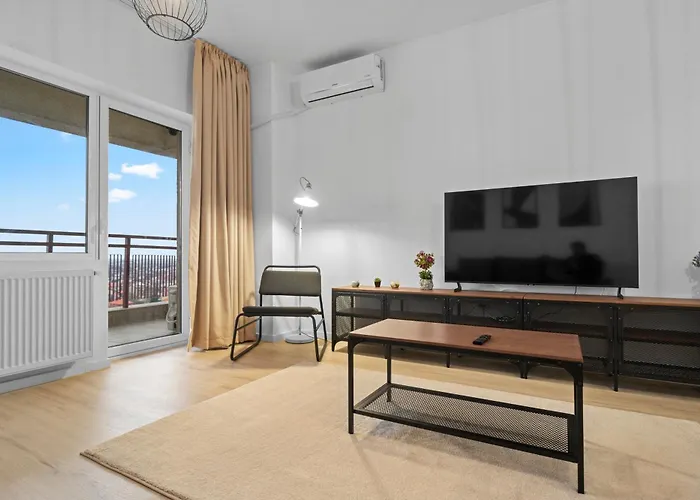 High-end With Panoramic View, Parking & Pool Apartament Bukareszt