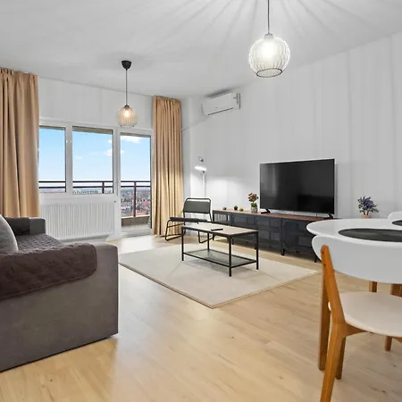 Apartment High-end With Panoramic View, Parking & Pool Bucharest